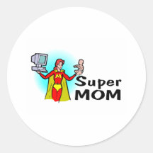 Maman superbe (d'entreprise) autocollant rond