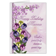 Mamaw Birthday Card - Pansy