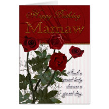 Mamaw Birthday Card - Roses