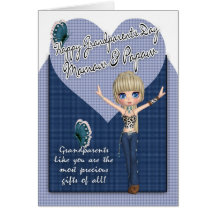 Mamaw & Papaw, Grandparents Day Card - Cute Little