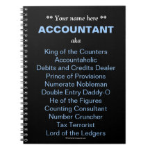 Man Accountant Add A Name Funny & Silly Job Titles Spiral Notebook