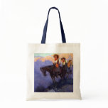 Man and Woman on Horses, Anderson, Vintage Cowboys Canvas Bags