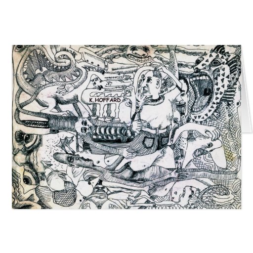 "Man at Zoo" Card