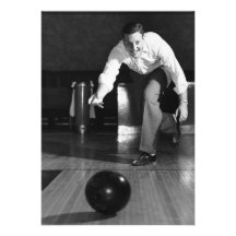 Man Bowling Personalized Invitations