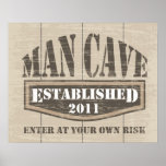 Man Cave Poster - Established 2011