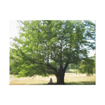 Man contemplating under tree wrapped canvas gallery wrap canvas