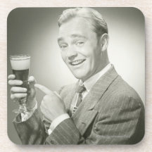 Man Drinking Beverage Coasters