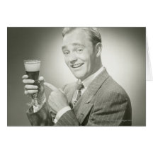 Man Drinking Card