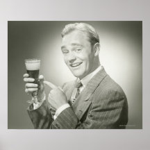 Man Drinking Poster