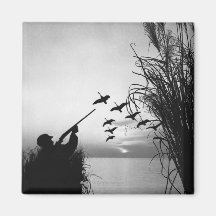 Man Duck Hunting Fridge Magnets