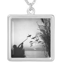 Man Duck Hunting Pendants