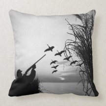 Man Duck Hunting Pillow