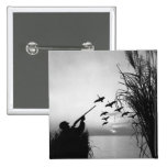 Man Duck Hunting Pinback Button