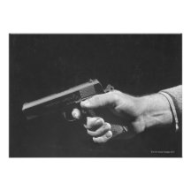 Man Holding Gun Announcements