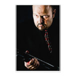 man holding gun stationary stationery design