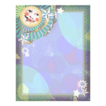 Man in the Moon Blue Ray & Stars - Letterhead Template