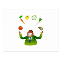 Man Juggling Vegetables Postcard