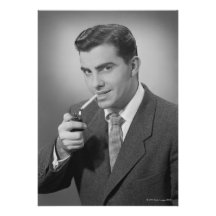 Man Lighting Cigarette Cards