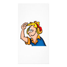 Man Listening to Headphones Customized Photo Card