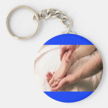 Man Massaging Male Foot Key Chains