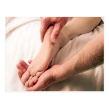 Man Massaging Male Foot Post Cards