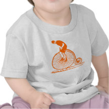 Man on a Penny Farthing - Orange Shirts
