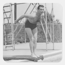 Man on Diving Board Stickers