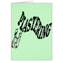 man plastering card