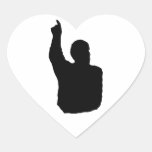 man pointing up shadow heart sticker