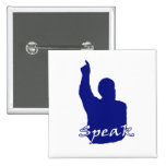 man pointing up shadow speak text blue white pins