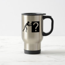 Man Pushing an Object Mug