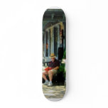 Man Reading by Book Stall skateboards