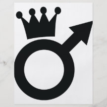 man sign with crown icon flyer design