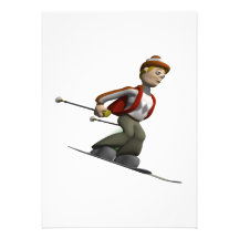 Man Skiing Custom Announcements