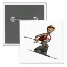 Man Skiing Pin
