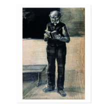 Man Standing Reading a Book, Vincent van Gogh Post Cards