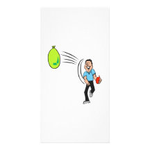 Man Throwing a Water Balloon Photo Cards