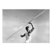 Man Throwing Javelin Invitation