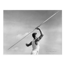 Man Throwing Javelin Postcards