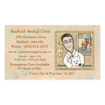 Man Veterinarian & Westie Dog Business Cards