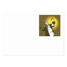 Man Wearing Top hat And Holding Lantern Business Cards