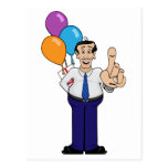 Man with Balloons Postcard