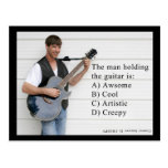 man with guitar post card