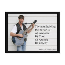 man with guitar post card