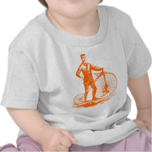 Man with Penny Farthing - Orange Shirt