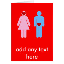 Man Woman Love Humour Tshirt Greeting Card