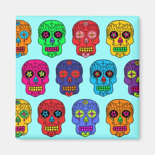 Man & Woman Sugar Skulls Magnets