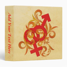 Man Woman Symbols Joined Vinyl Binders