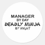 Manager Deadly Ninja by Night Round Stickers