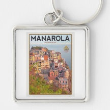 Manarola Vineyard Harbour - on white Keychains